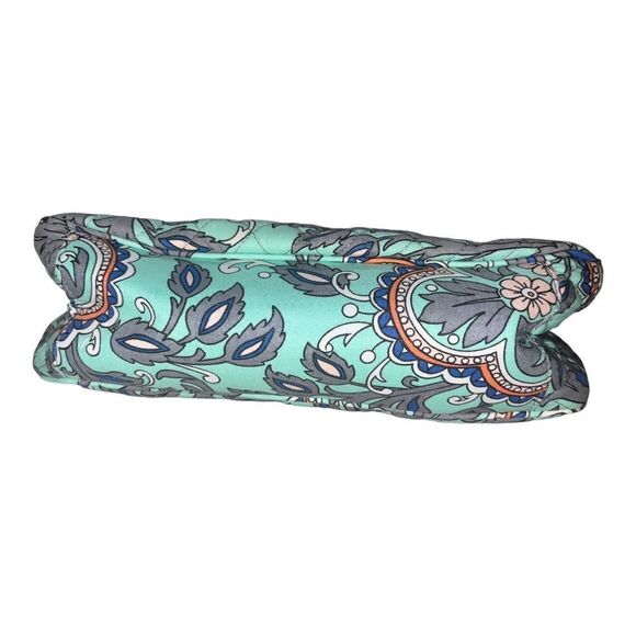 Vera Bradley Fan Flowers Medium Flap Crossbody Green Bag EUC - Picture 4 of 5